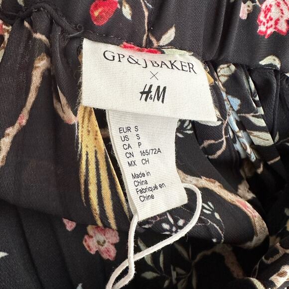 NEW GP & J Baker x H&M Grunge Midi Skirt Birds Floral Cottage Boho Indie Fall - Picture 4 of 9